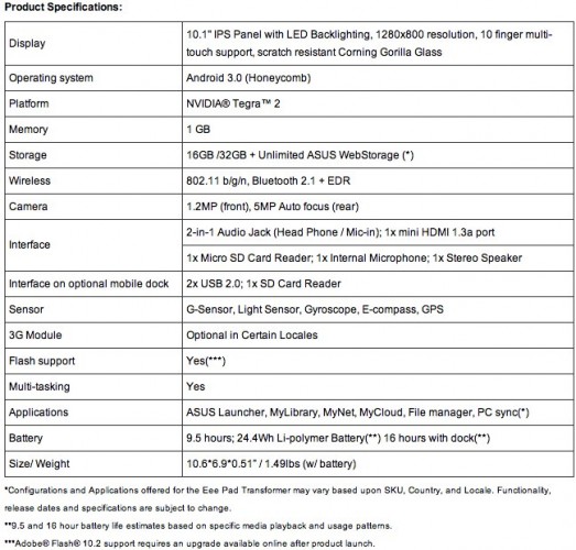 ASUS Eee Pad Transformer cool convertible 2